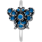 20G 5/16 Blue Textured Butterfly Nose Hoop