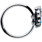 20G 5/16 Blue Textured Butterfly Nose Hoop