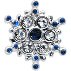 16G 1/4 Clear Blue Gem Festive Snowflake Cartilage Tragus Earring