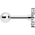 16G 1/4 Clear Blue Gem Festive Snowflake Cartilage Tragus Earring
