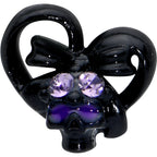 16G 5/16 Purple Gem Black Skull Heart Bow Labret Monroe Tragus
