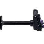 16G 5/16 Purple Gem Black Skull Heart Bow Labret Monroe Tragus