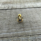 16G 1/4 Gold Tone Blue Crab Nautical Cartilage Tragus Earring