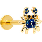 16G 5/16 Gold Tone Blue Crab Nautical Labret Monroe Tragus