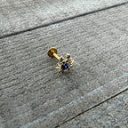 16G 5/16 Gold Tone Blue Crab Nautical Labret Monroe Tragus