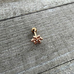 16G 1/4 Clear Gem Rose Gold Tone Pretty Snowflake Cartilage Tragus