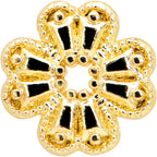 16G 1/4 Yellow Gem Gold Tone Textured Cross Labret