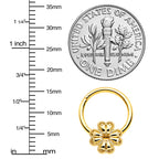 16G 3/8 Yellow Gem Gold Tone Texture Cross Hinged Segment RIng