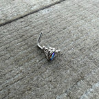 20G 7mm Aurora Gem Deco Waves L Shape Nose Ring