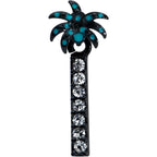 16G 1/4 Clear Gem Black Night Palm Tree Dangle Cartilage Earring