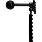 16G 1/4 Clear Gem Black Night Palm Tree Dangle Cartilage Earring