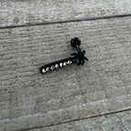 16G 1/4 Clear Gem Black Night Palm Tree Dangle Cartilage Earring