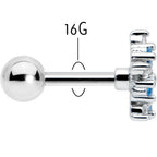 16G 1/4 Blue CZ Gem Floral Burst Cartilage Tragus Earring