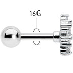 16G 1/4 Clear CZ Gem Floral Burst Cartilage Tragus Earring