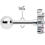 16G 1/4 Pink CZ Gem Floral Burst Cartilage Tragus Earring