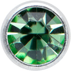 20G 1/4 Green Gem Press Fit L Shape Nose Ring