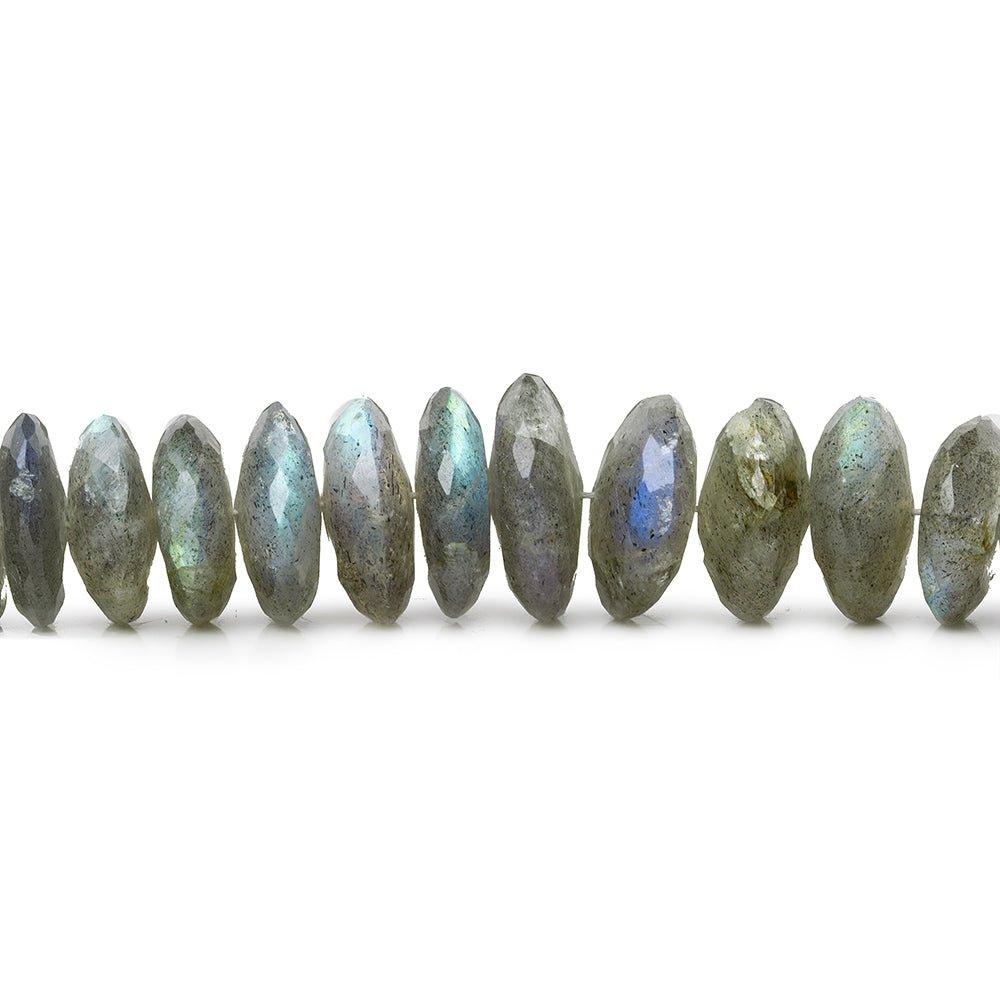 7.5-11.5mm Labradorite German Faceted Rondelles 16 inch 118 beads