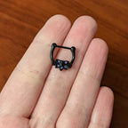 16G 5/16 Purple Gem Black Skull Blossom Cartilage Clicker