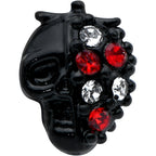 16G 5/16 Red Clear Gem Black Skull Halloween Labret Monroe Tragus