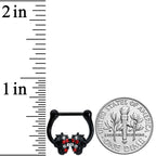 16G 5/16 Red Clear Gem Black Skulls Cartilage Clicker
