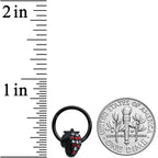 16G 3/8 Clear Red Gem Black Skull Halloween Hinged Segment Ring
