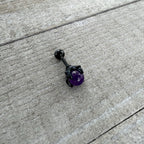16G 1/4 Purple Amethyst Black Claw Hand Cartilage Tragus Earring