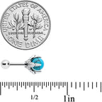 16G 1/4 Blue Turquoise Claw Hand Cartilage Tragus Earring
