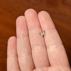 20G 1/4 Clear Blue Gem Rose Gold Tone Butterfly Wing Nose Bone