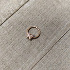 16G 3/8 Blue Gem Rose Gold Tone Butterfly Hinged Segment Ring