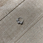 16G 3/8 Clear Blue Gem Festive Trio Snowflake Hinged Segment Ring