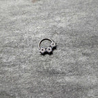 16G 3/8 Clear Blue Gem Festive Trio Snowflake Hinged Segment Ring