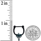 16G 5/16 Clear Gem Black Night Palm Tree Dangle Cartilage Clicker