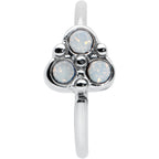 20G 5/16 White Faux Opal Trio Triangle Nose Hoop