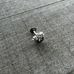 16G 1/4 Blue Clear Gem Abstract Arch Labret