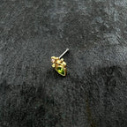 20G 1/4 Green Gem Shades of Spring Golden Nose Bone