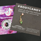 Green Gem Gold Tone Shades of Spring Double Mount Belly Ring