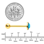 Gold Tone Southwestern Style Blue Drop Barbell Tongue Ring
