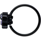 20G 5/16 Purple Gem Black Skull Blossom Nose Hoop