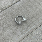 16G 3/8 Clear Gem White Butterfly Flower Horseshoe Circular Barbell