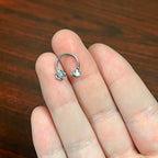 16G 3/8 Clear Gem White Butterfly Flower Horseshoe Circular Barbell