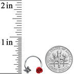 16G 3/8 Butterfly Red Rose Flower Horseshoe Circular Barbell