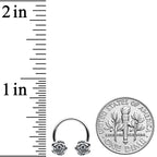 16G 3/8 Textured Blooming Flowers Horseshoe Circular Barbell