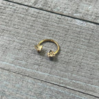 16G 3/8 Gold Tone Burnished Butterflies Horseshoe Circular Barbell