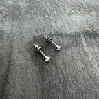 3mm Clear CZ Gem Implant Grade Titanium Stud Earrings