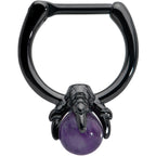 16G 5/16 Purple Amethyst Stone Black Claw Hand Cartilage Clicker