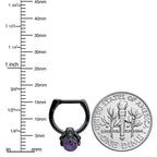 16G 5/16 Purple Amethyst Stone Black Claw Hand Cartilage Clicker