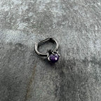 16G 5/16 Purple Amethyst Stone Black Claw Hand Cartilage Clicker