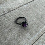 16G 3/8 Purple Amethyst Black Claw Hand Hinged Segment Ring