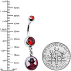 Licensed Nightmare On Elm Street Red Gem Freddy Dangle Belly Ring
