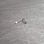 18G 1/4 White Synth Opal G23 Titanium Threadless Left Nose Screw